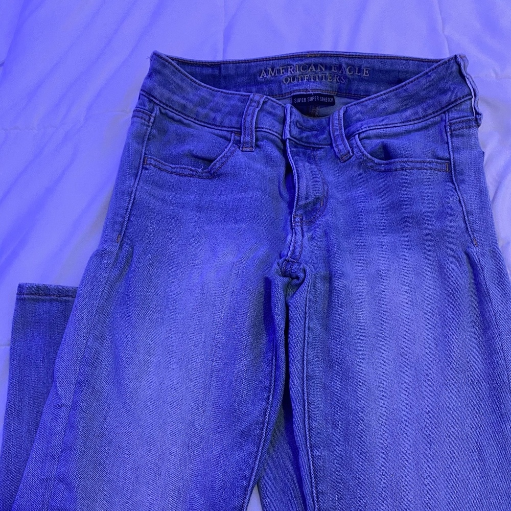 Woman Blue Jean Jeggings